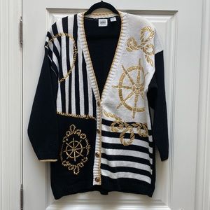 Vintage oversized nautical cardigan